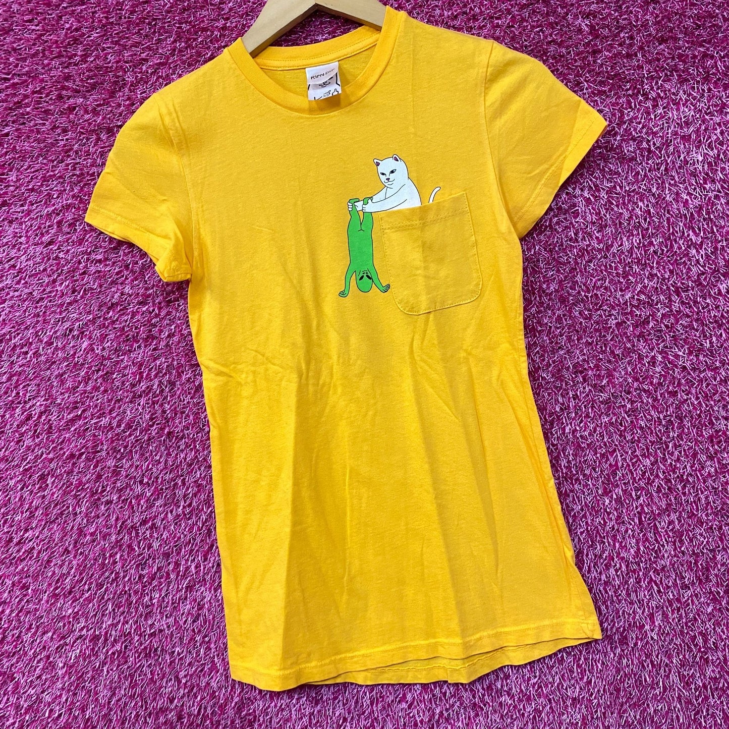 RIPNDIP Lord Nermal Break Yo Self Alien Yellow T-Shirt Extra Small