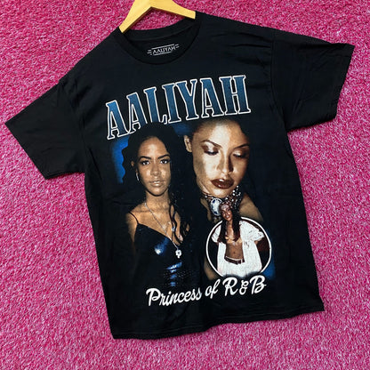 Aaliyah Princess of RnB Vtg Style Tee Large