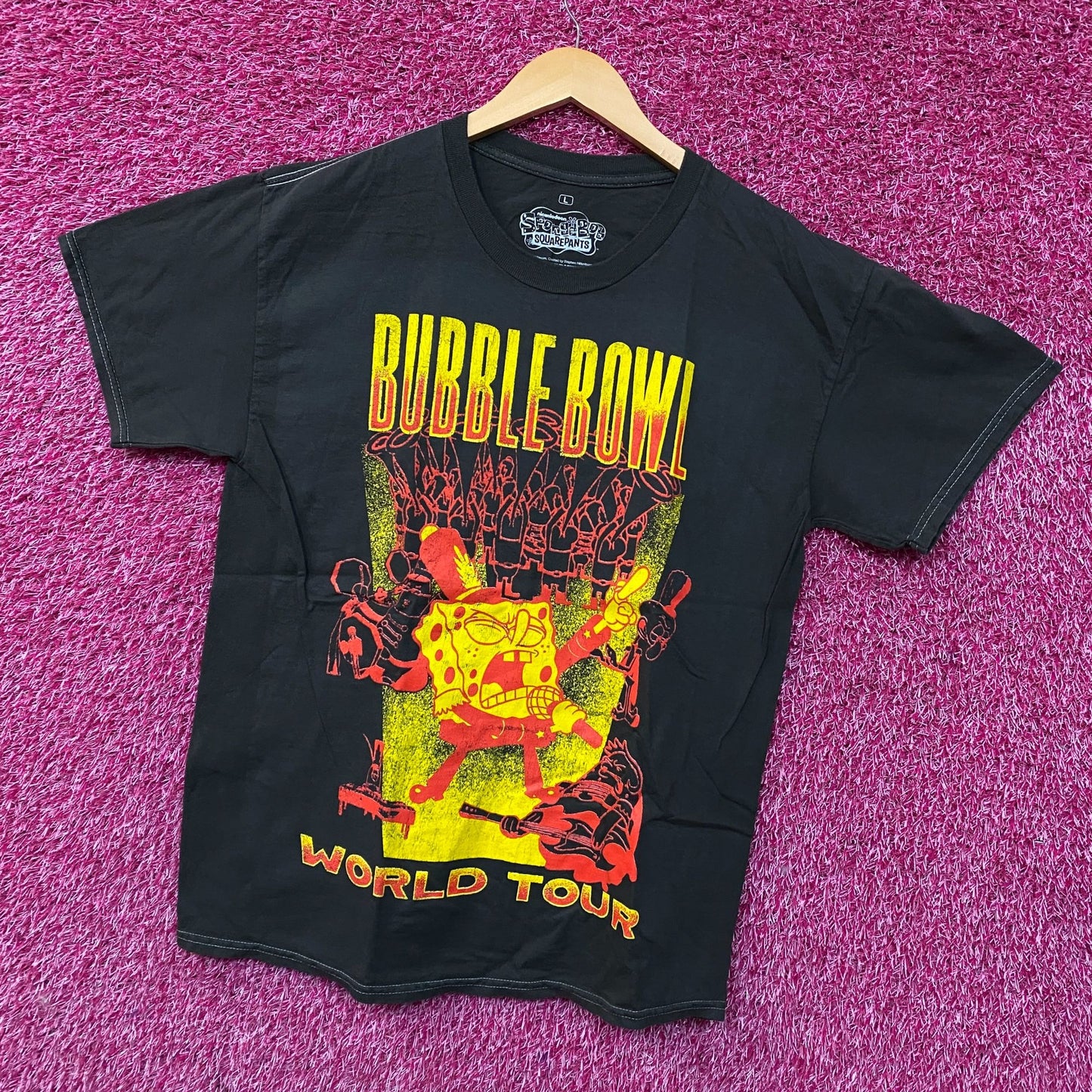 SpongeBob SquarePants Bubble Bowl World Tour T-shirt Large