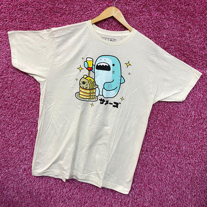 Samezu Tiger Eating Yummy on the Pancake Stack Kawaii Tee L