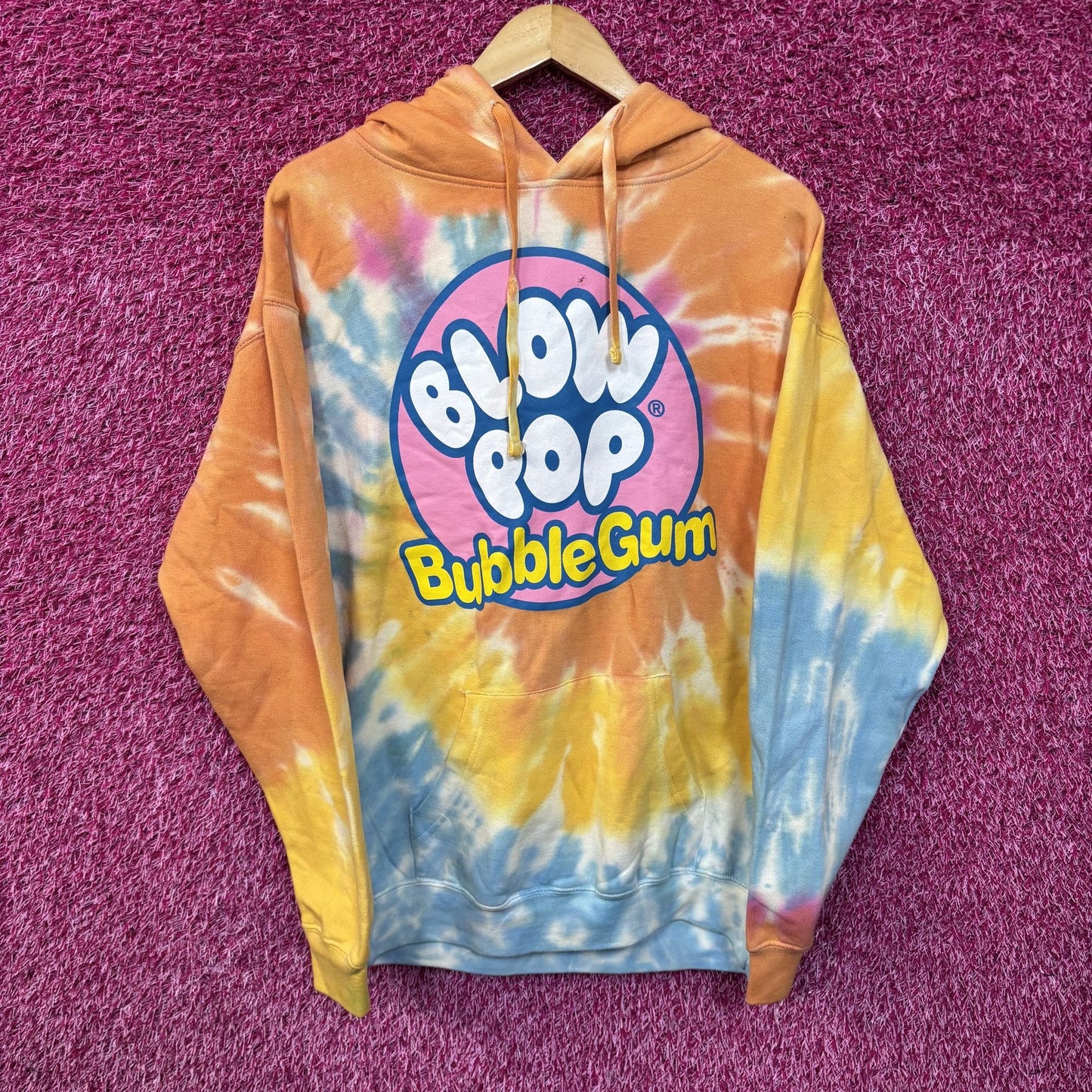 Tootsie Blow Pop BubbleGum  Candy Sunset Tie Dye Hoodie Medium