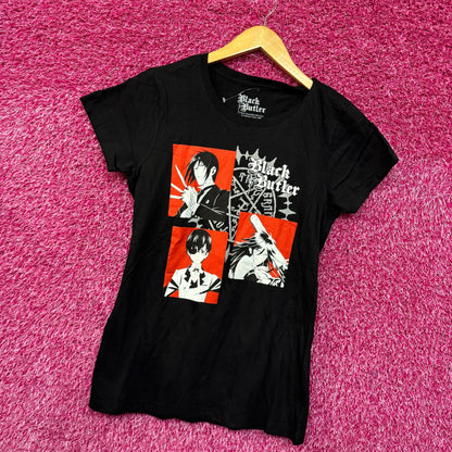 Black Butler Ciel Sebastian & Grell Anime Women’s Tee M