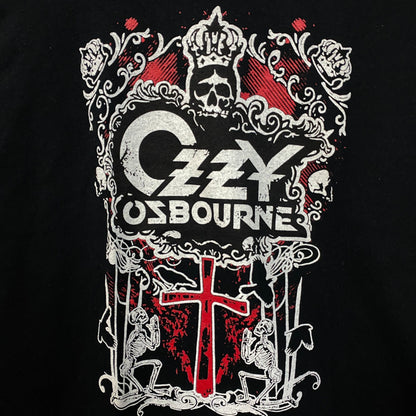 Ozzy Osbourne Crowned Skull Graphic Design T-Shirt Large