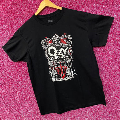 Ozzy Osbourne Crowned Skull Graphic Design T-Shirt Large