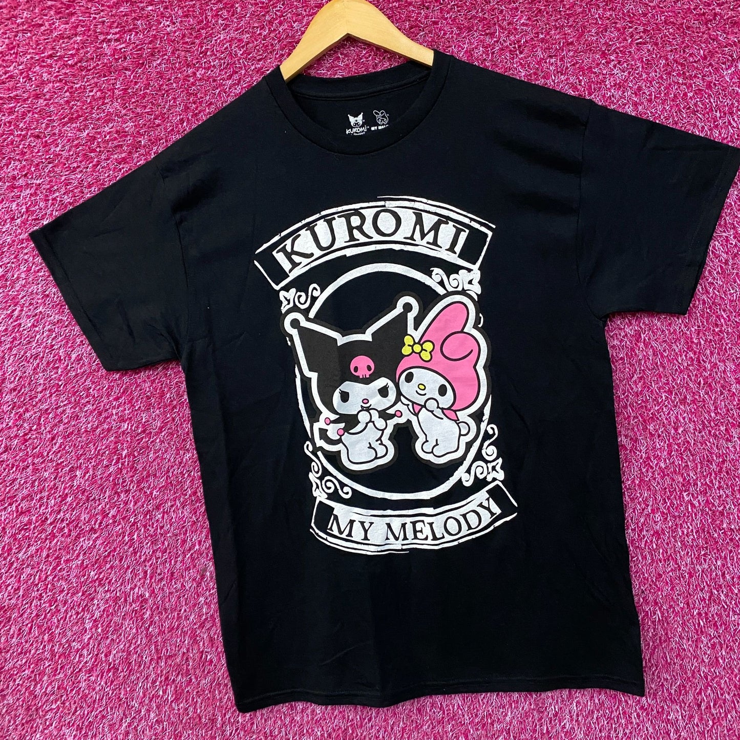 Sanrio Kuromi and My Melody Kawaii T-Shirt Large