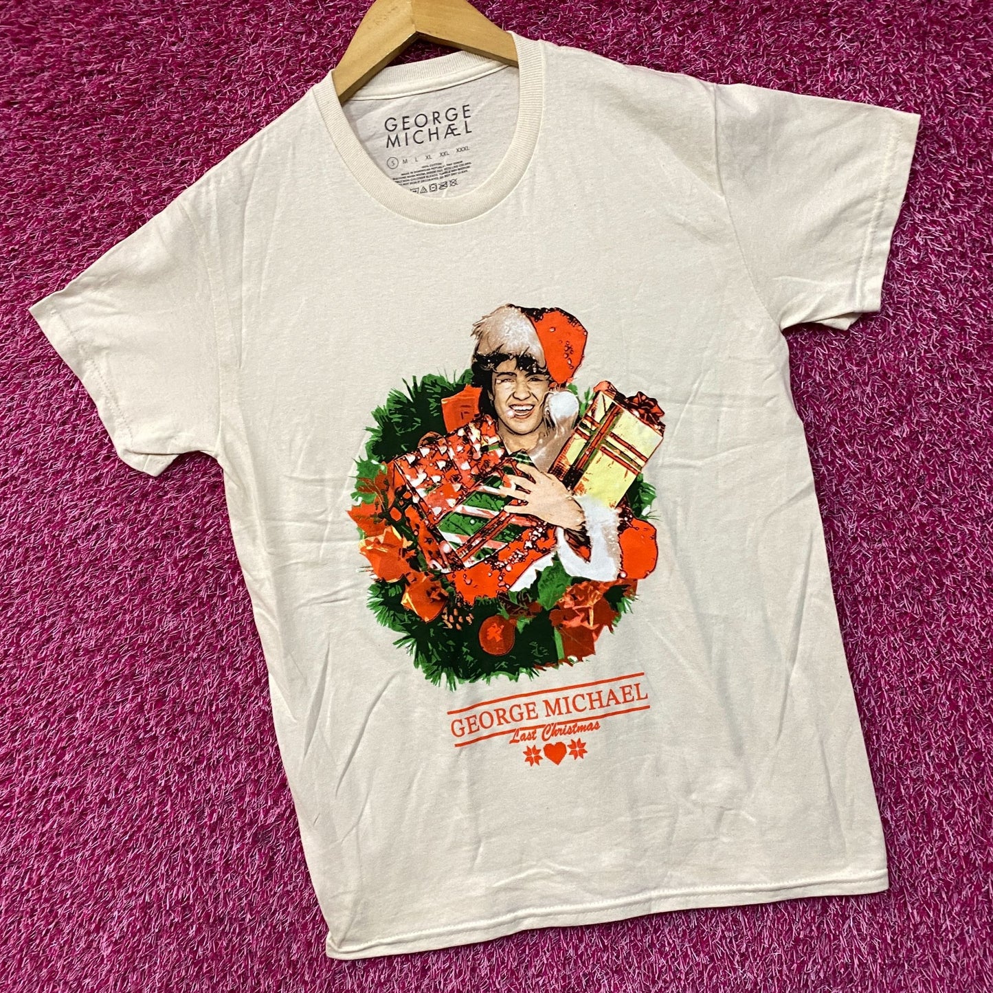 George Michael Last Christmas Portrait T-Shirt Small