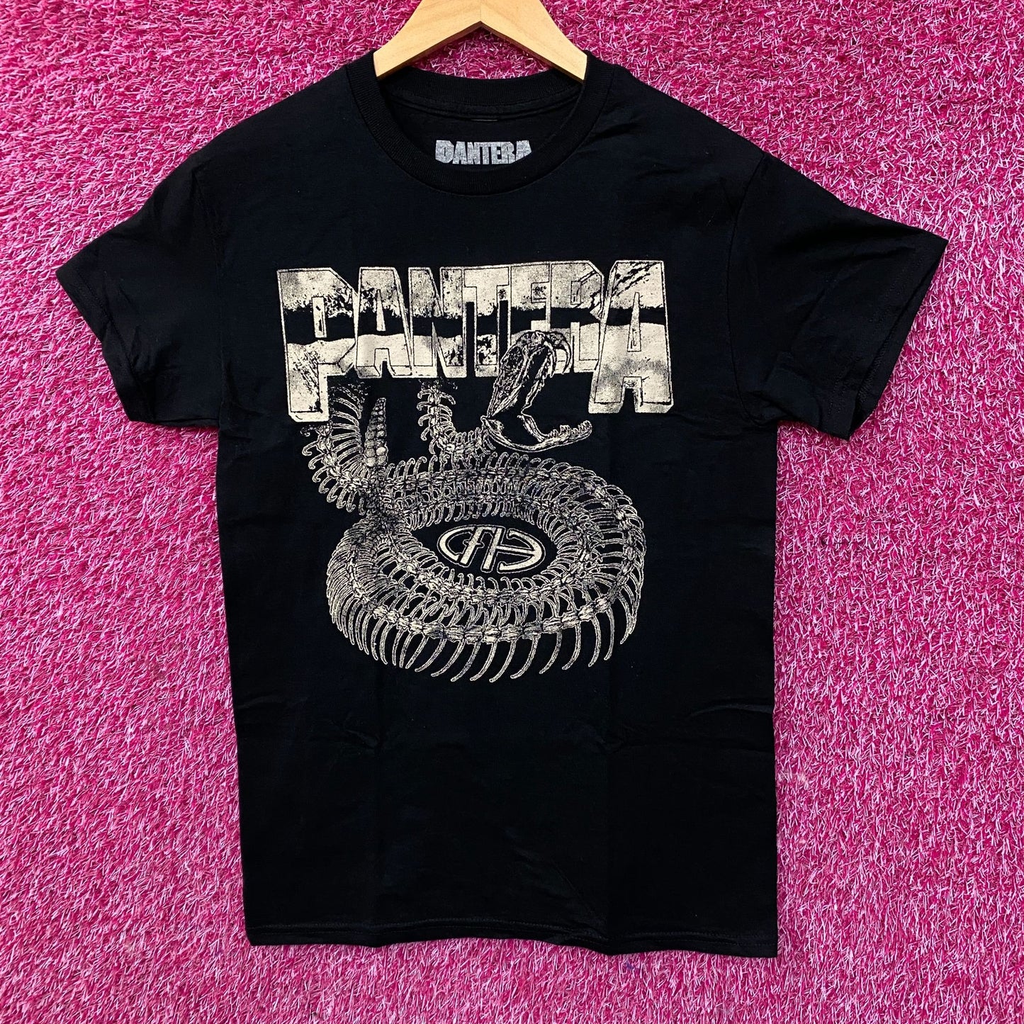 Pantera Cowboys From Hell Snake Skeleton Heavy Metal Graphic T-Shirt Small