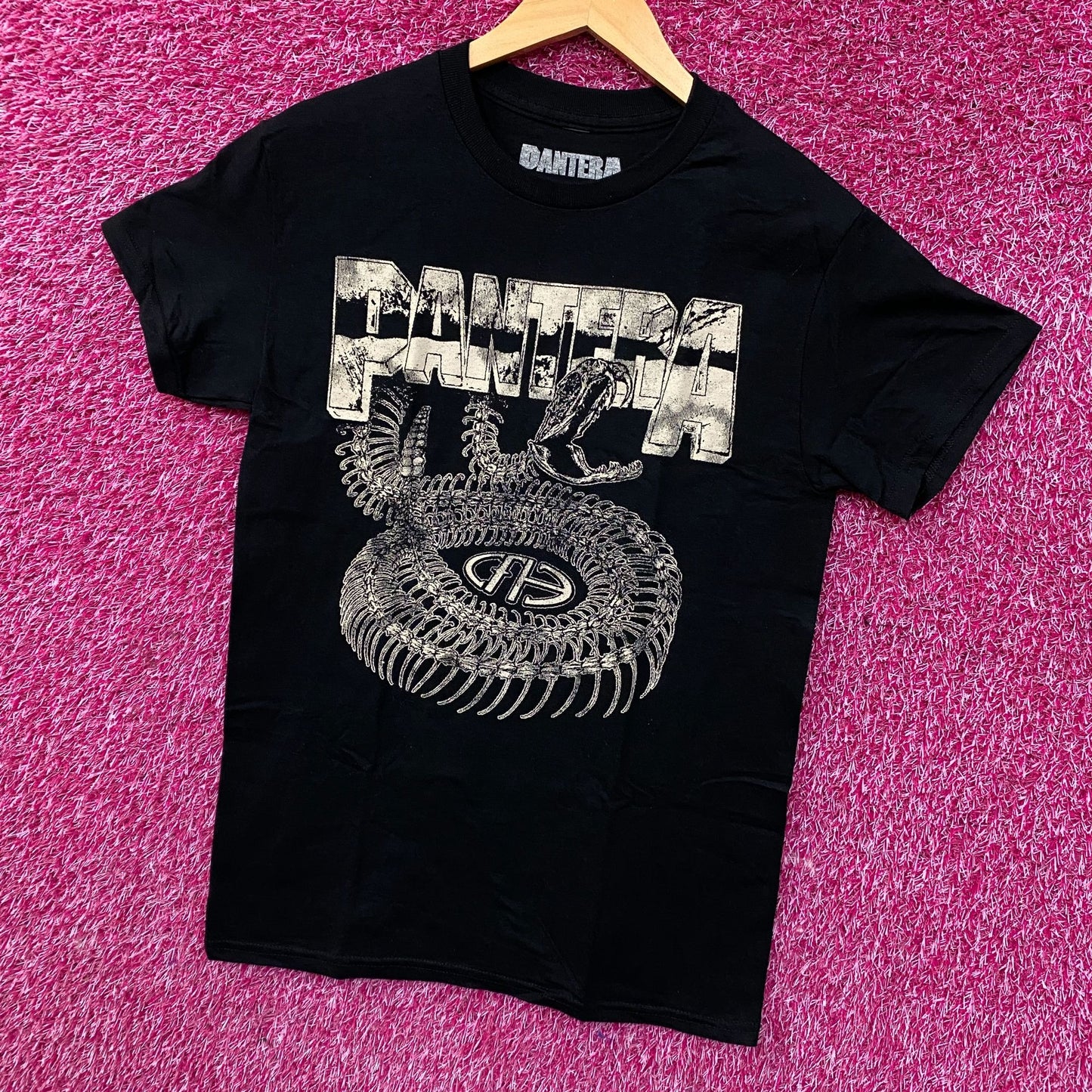 Pantera Cowboys From Hell Snake Skeleton Heavy Metal Graphic T-Shirt Small