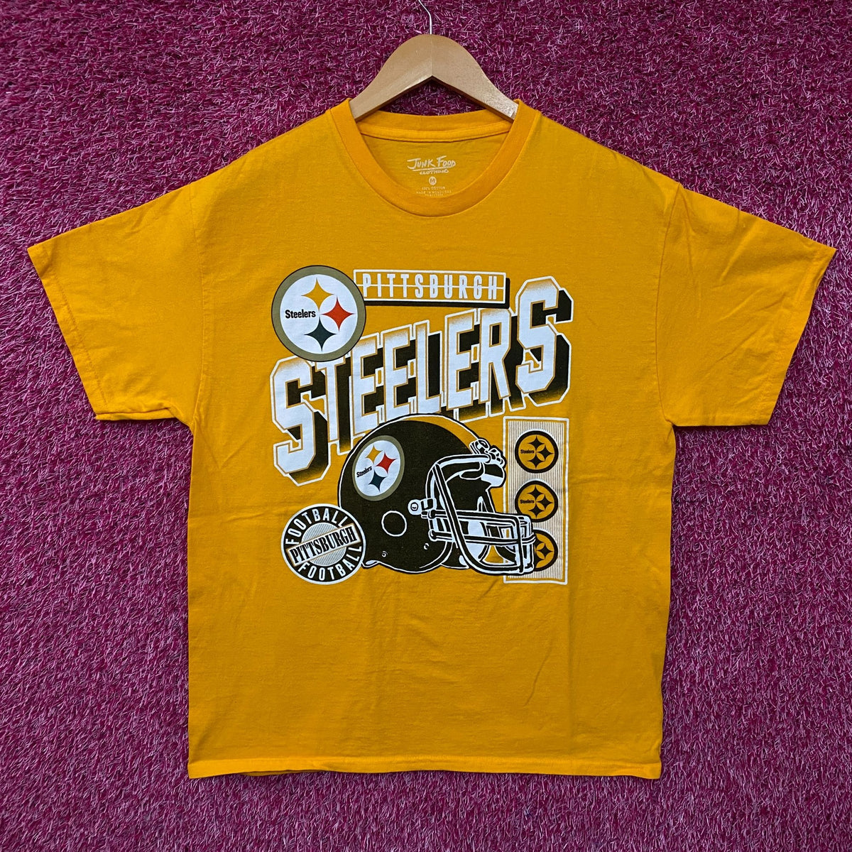 Junk Food Pittsburgh Steelers Checkdown Flea Market T-Shirt Medium