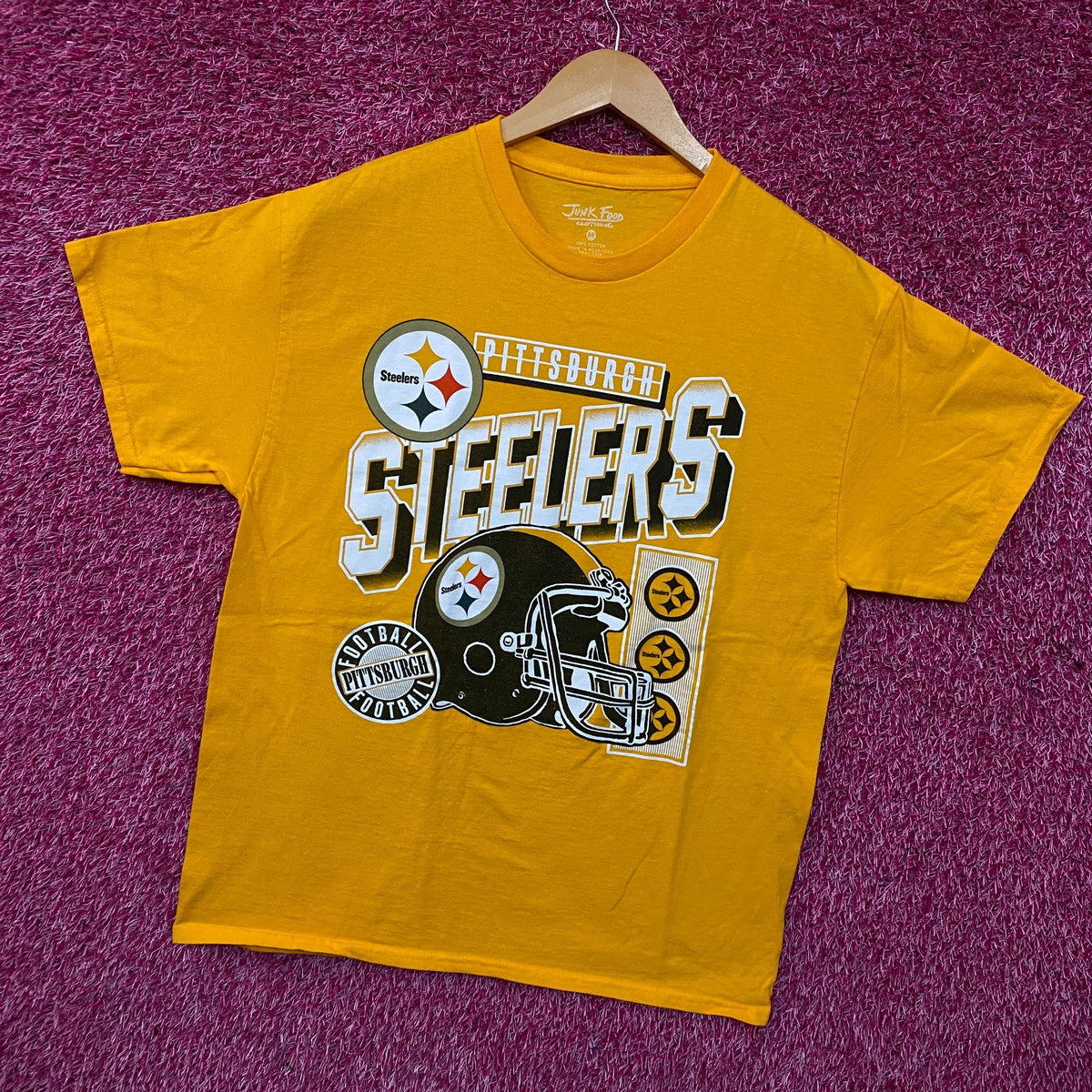 Junk Food Pittsburgh Steelers Checkdown Flea Market T-Shirt Medium