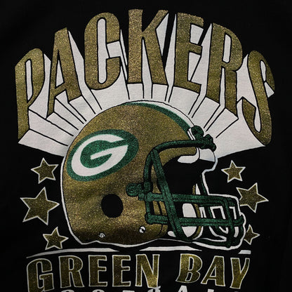 Junk Food Clothing Green Bay Packers Glitter Helmet Crewneck Fleece Medium
