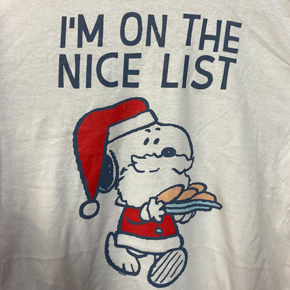 Peanuts Snoopy Santa Christmas Long Sleeve Graphic T-Shirt Large