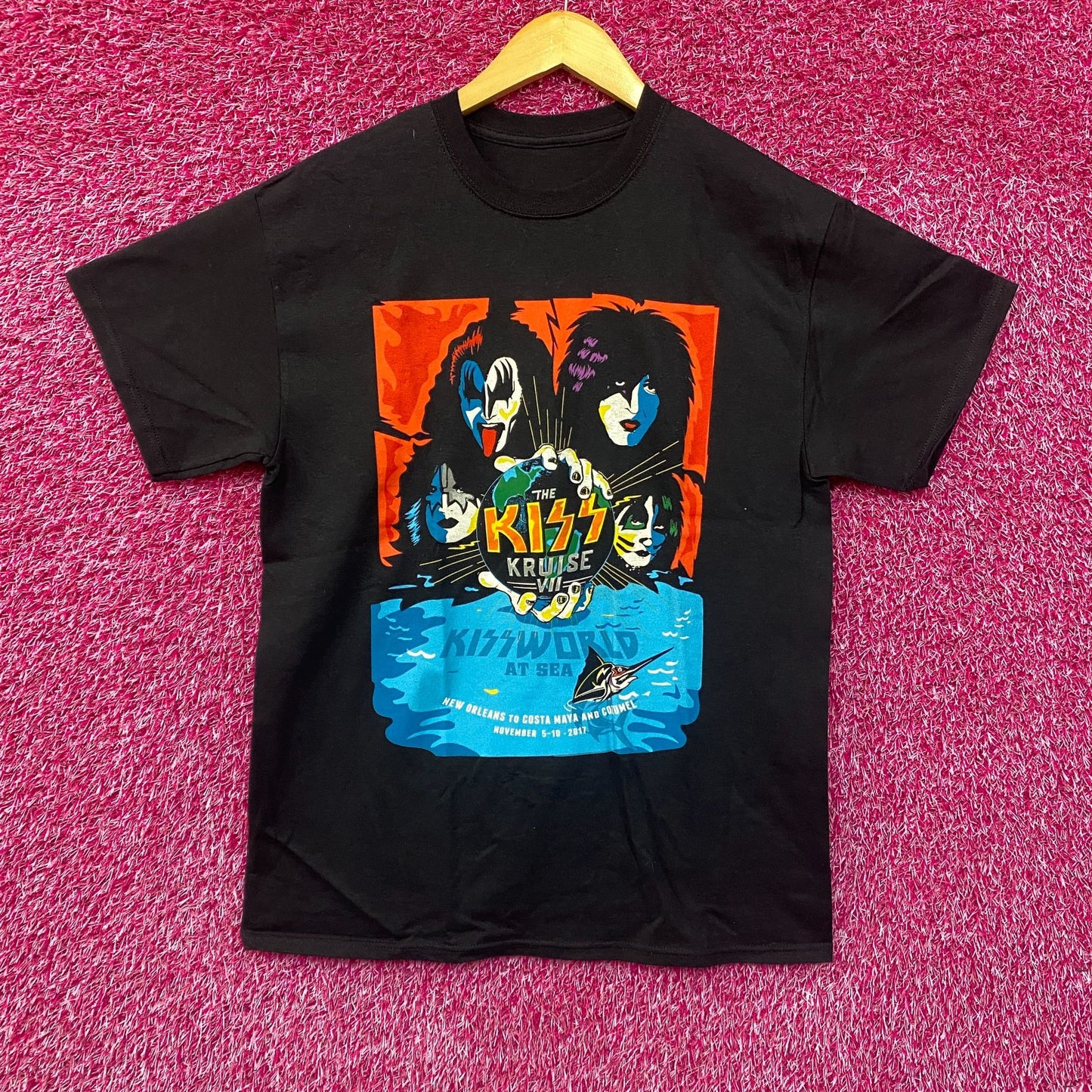 Kiss Kruise VII World At Sea Rock T-Shirt Large