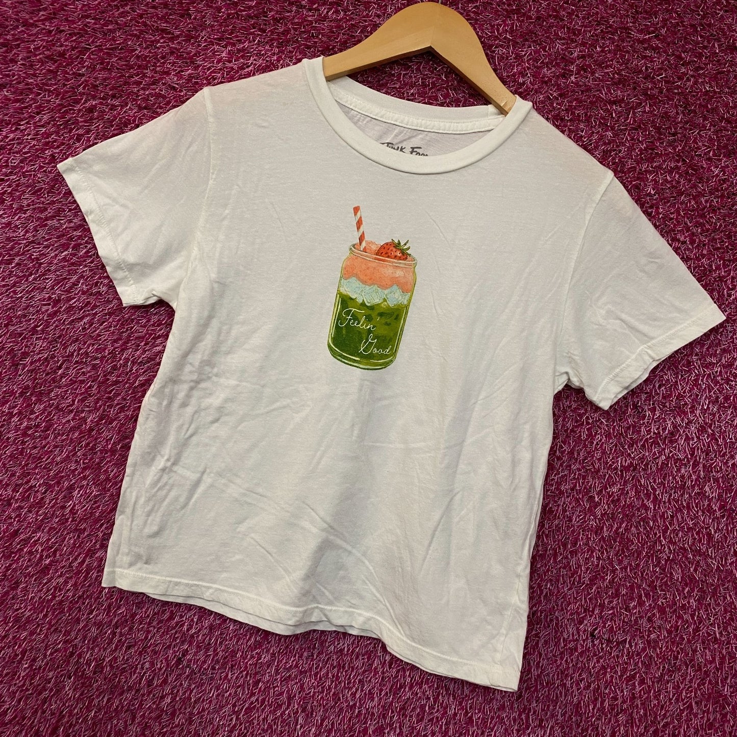 Junk Food Feelin Goof Matcha Graphic Crop Top Large