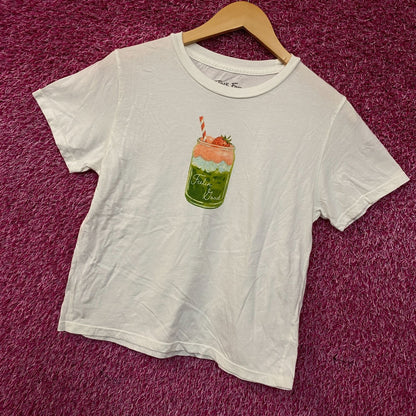 Junk Food Feelin Goof Matcha Graphic Crop Top Large
