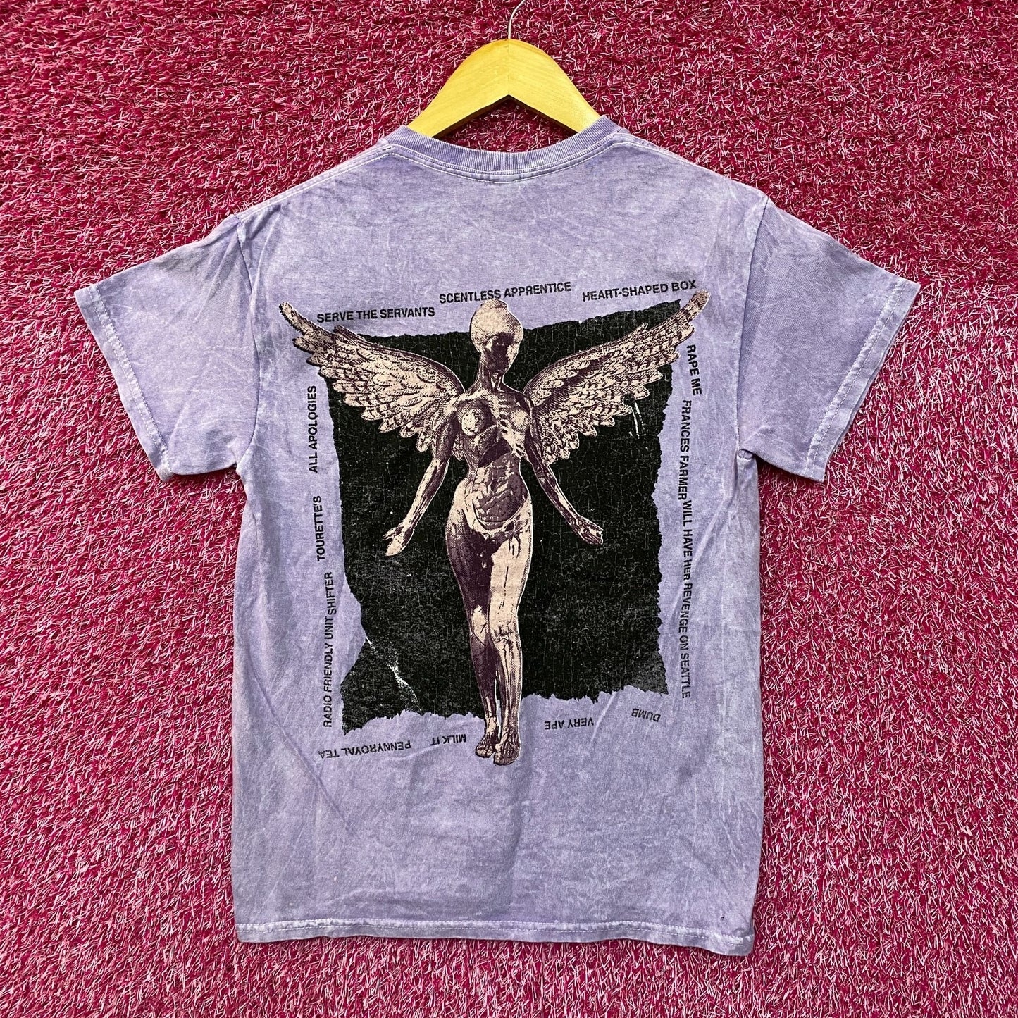 Nirvana In Utero Album Art & Track-listing Grunge Band Tee S