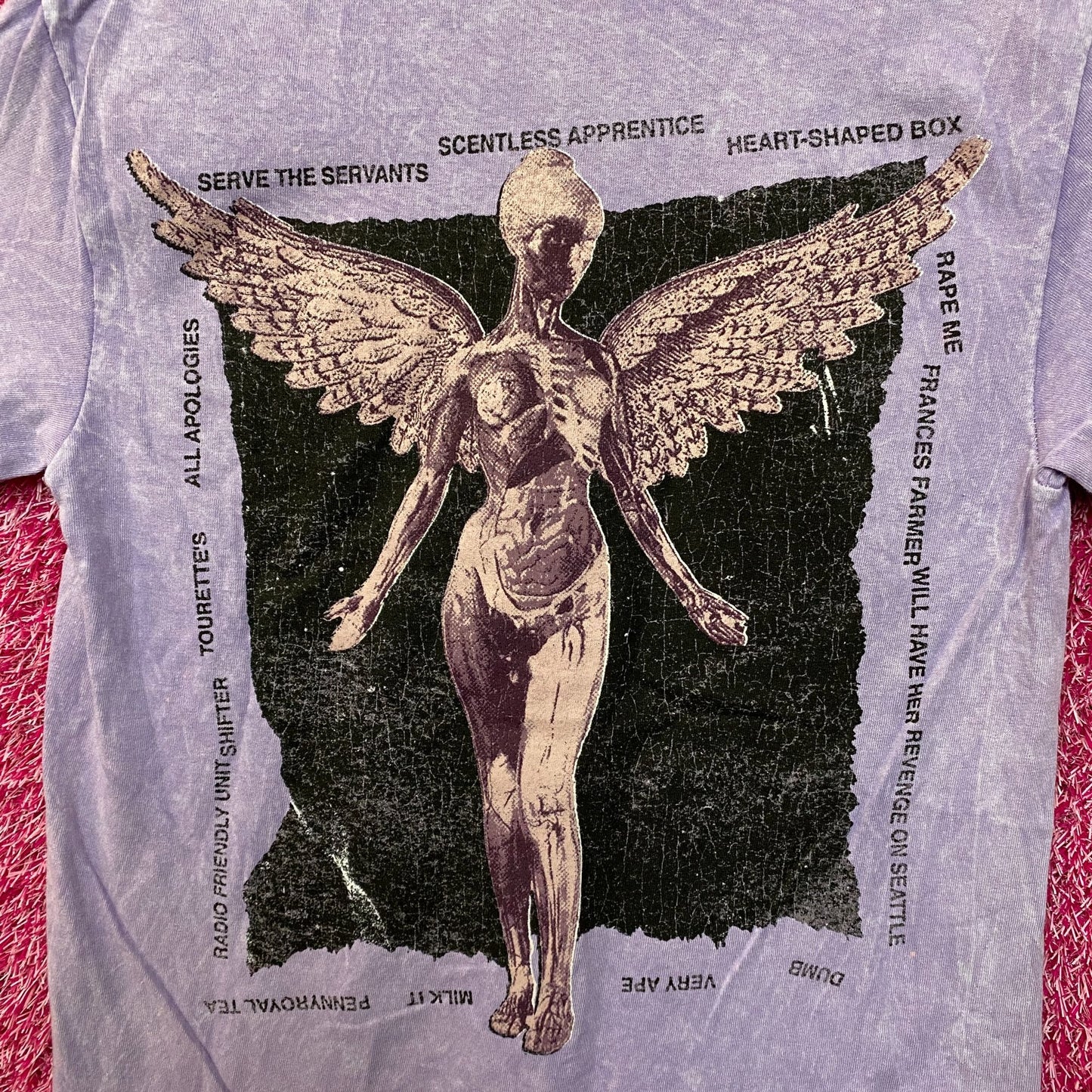 Nirvana In Utero Album Art & Track-listing Grunge Band Tee S