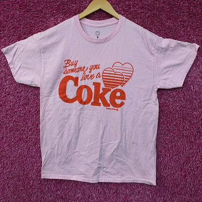 Coca-Cola Share Hearts Coke Pink Graphic T-Shirt Medium