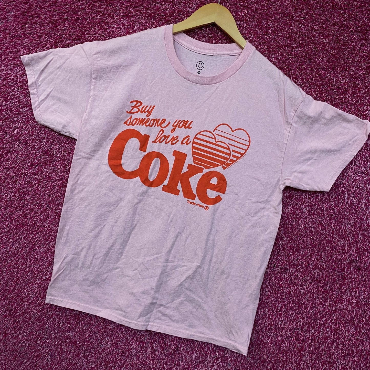 Coca-Cola Share Hearts Coke Pink Graphic T-Shirt Medium