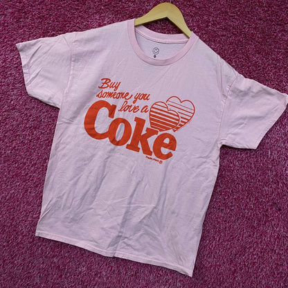 Coca-Cola Share Hearts Coke Pink Graphic T-Shirt Medium
