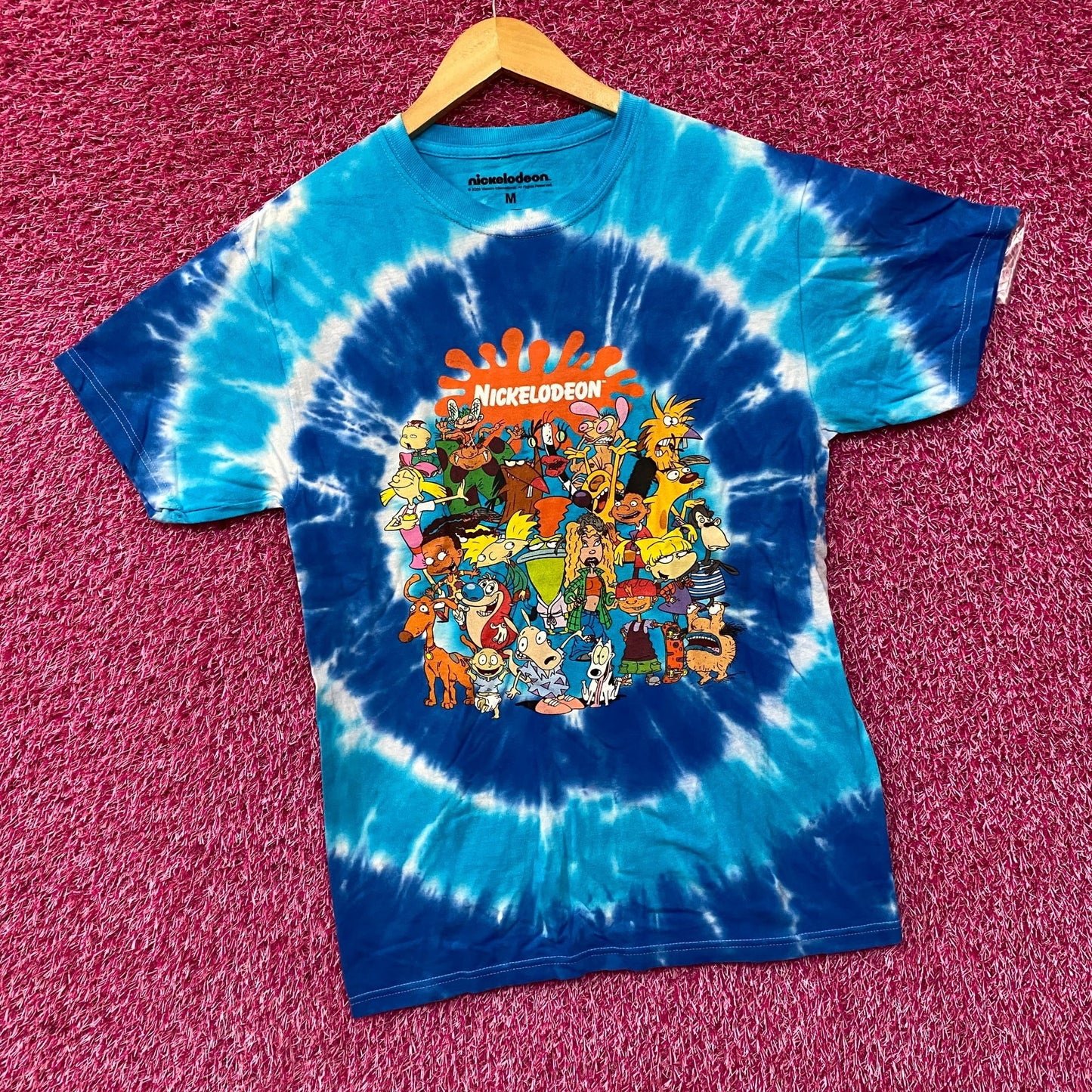Nickelodeon 90's Cartoon Characters Tie Dye T-Shirt Medium