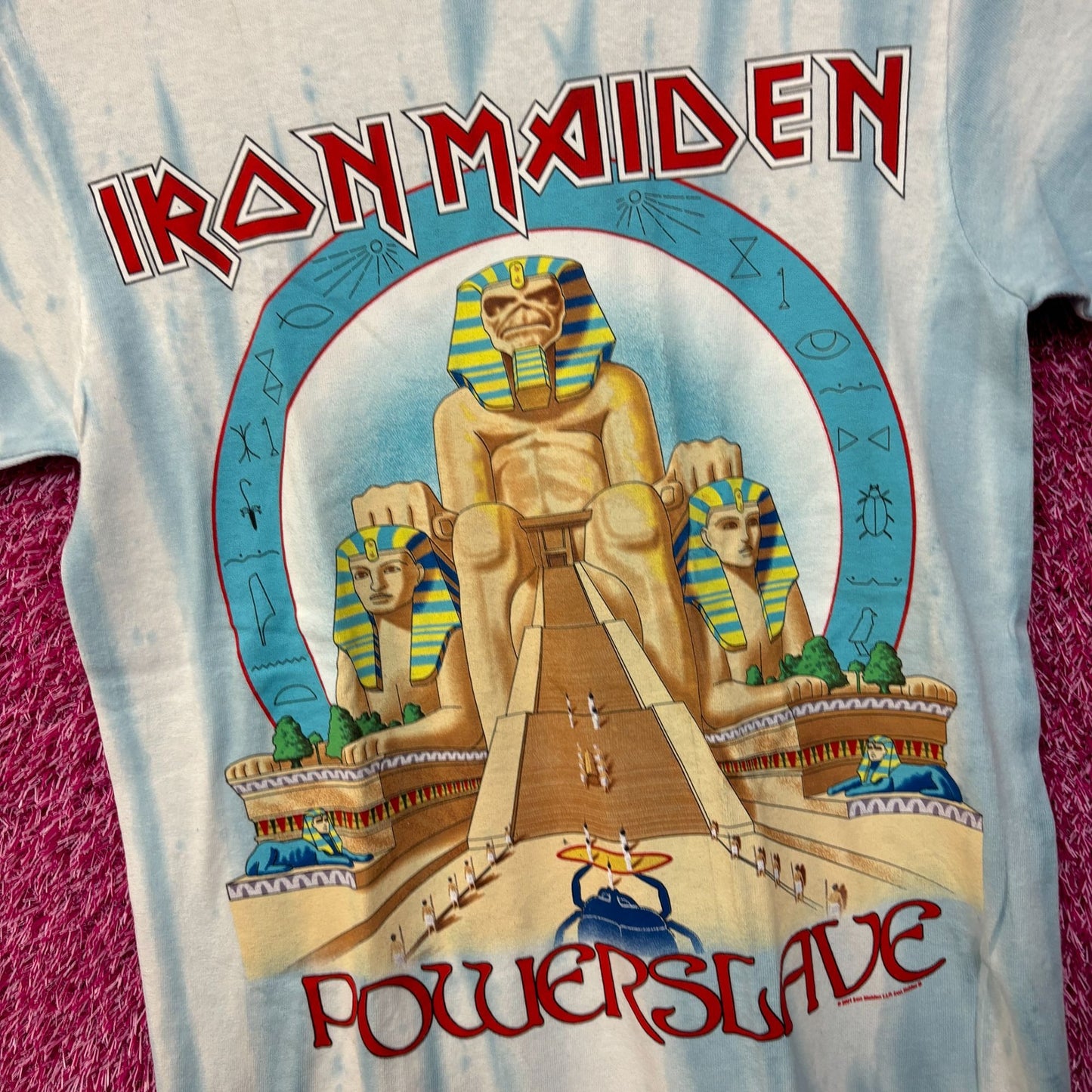 Iron Maiden Powerslave Album Art Heavy Metal Band Tie Dye S