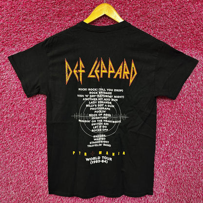 Def Leppard Pyromania 1983 World Tour Glam Metal Band Tee S