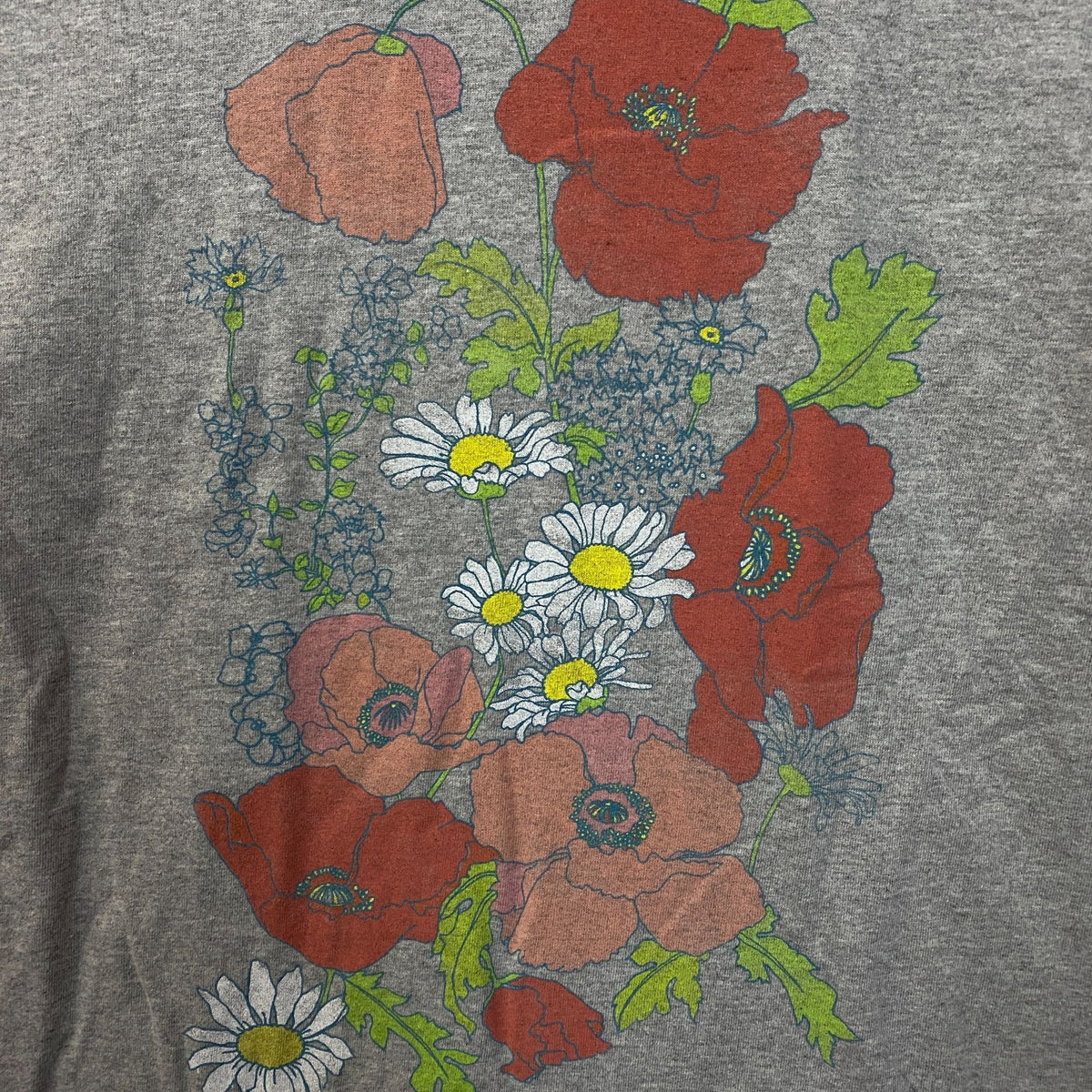 Junk Food Flowers Cotton Graphic T-Shirt Small