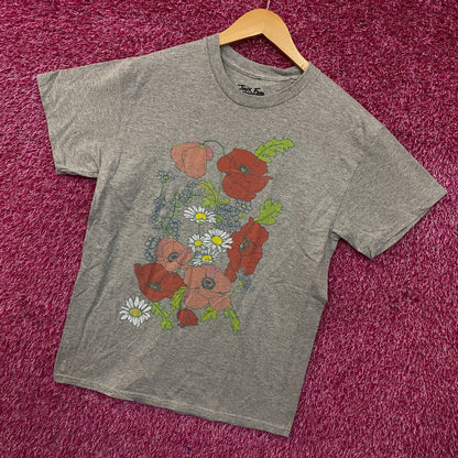 Junk Food Flowers Cotton Graphic T-Shirt Small