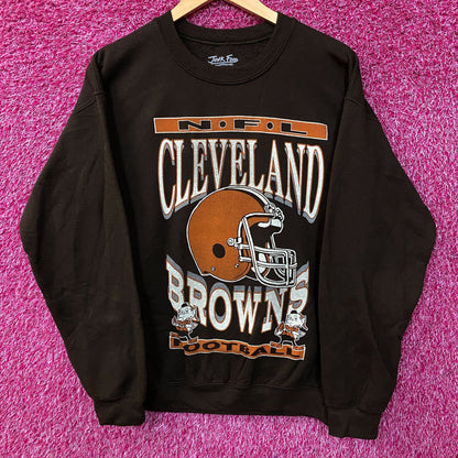 Junk Food Clothing Cleveland Browns Helmet Flea Market Crew Fleece Sweatshirt Small