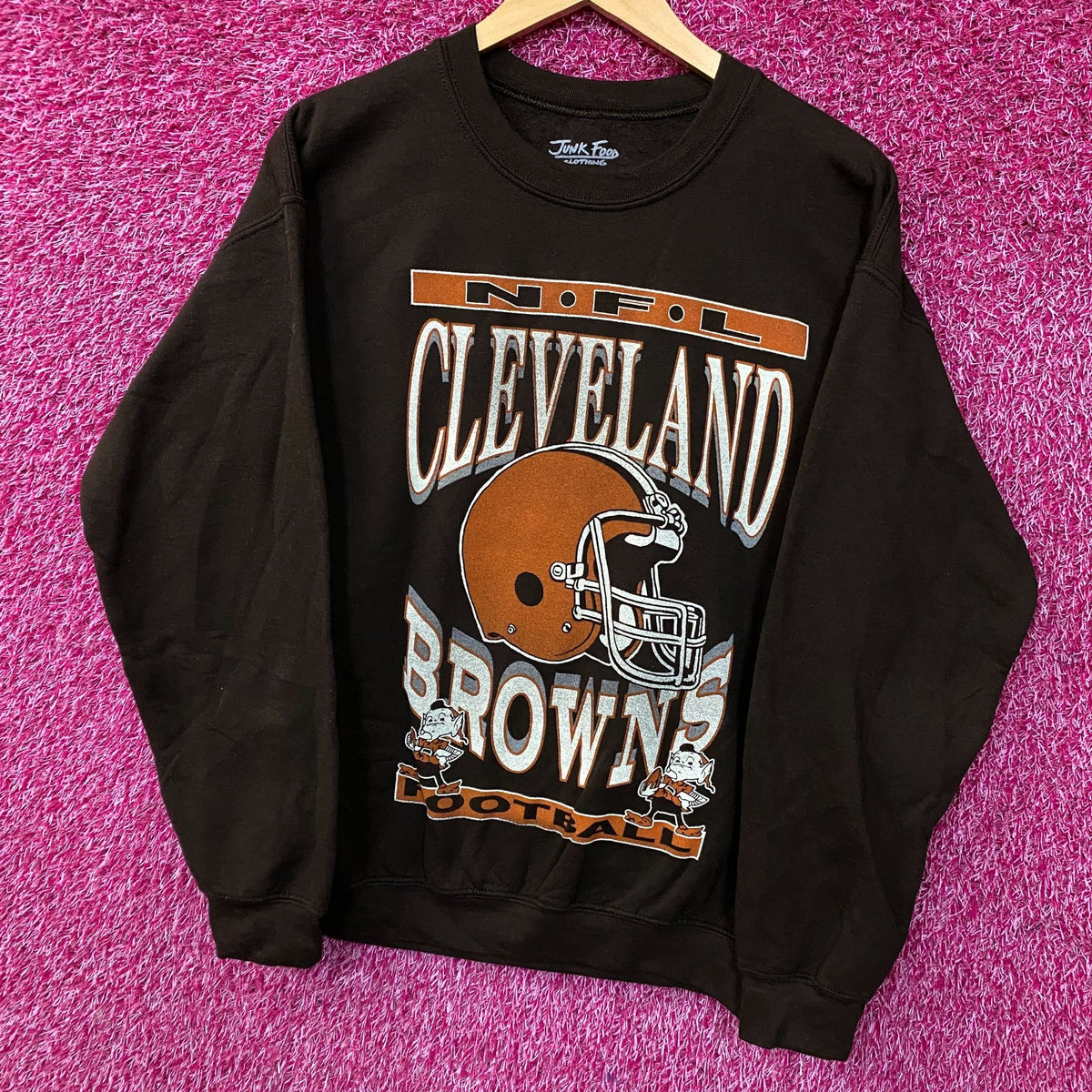 Junk Food Clothing Cleveland Browns Helmet Flea Market Crew Fleece Sweatshirt Small
