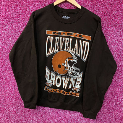Junk Food Clothing Cleveland Browns Helmet Flea Market Crew Fleece Sweatshirt Small