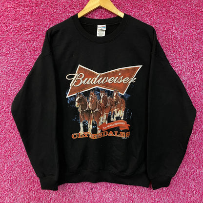 Junk Food Budweiser Clydesdales Beer Crewneck Sweater Medium