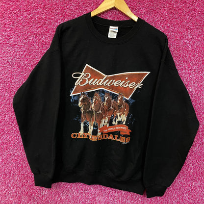 Junk Food Budweiser Clydesdales Beer Crewneck Sweater Medium