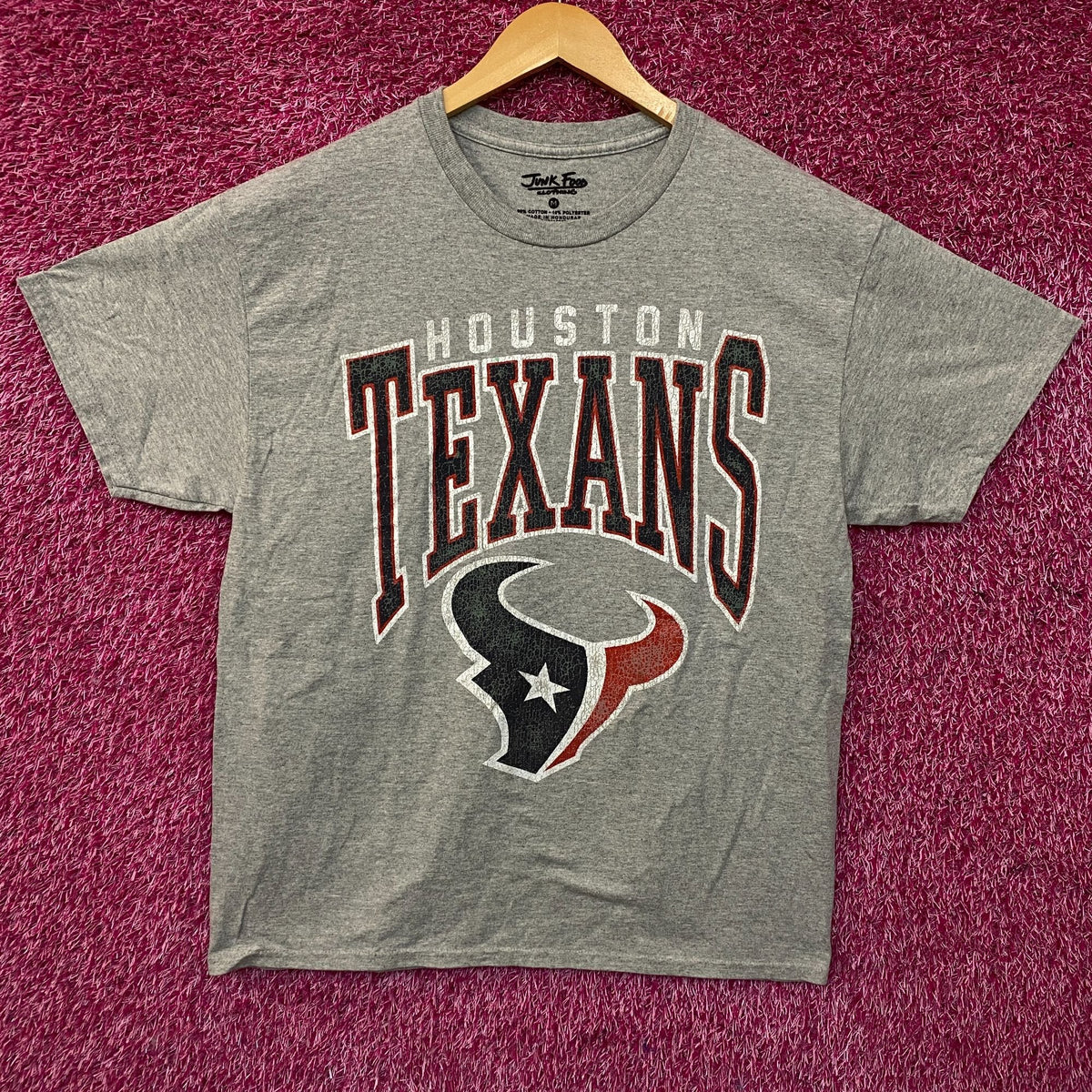 Junk Food Clothing Houston Texans Gray Football Tshirt size Medium