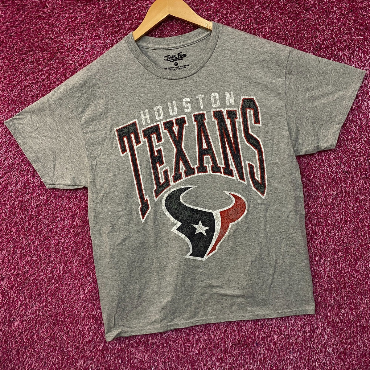 Junk Food Clothing Houston Texans Gray Football Tshirt size Medium
