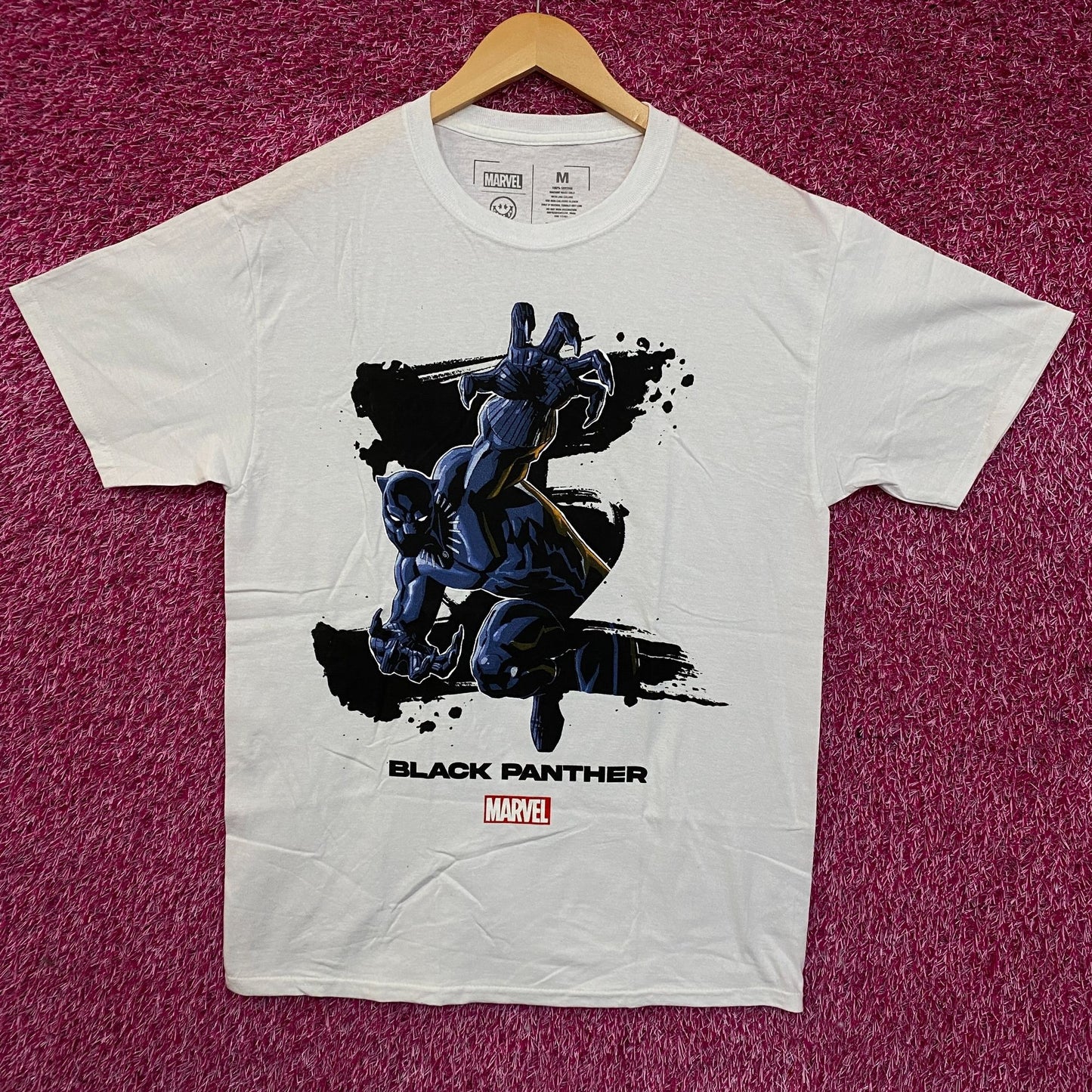 Marvel Comic Black Panther Big Print Graphic T-Shirt Medium