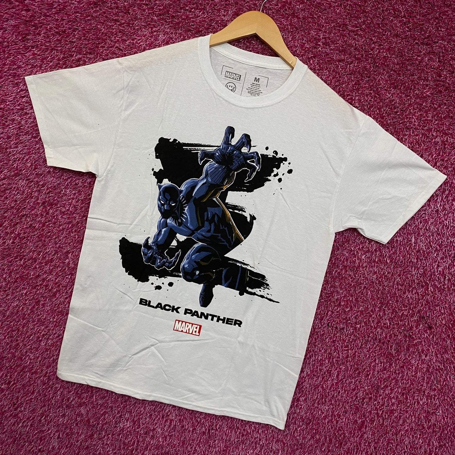 Marvel Comic Black Panther Big Print Graphic T-Shirt Medium