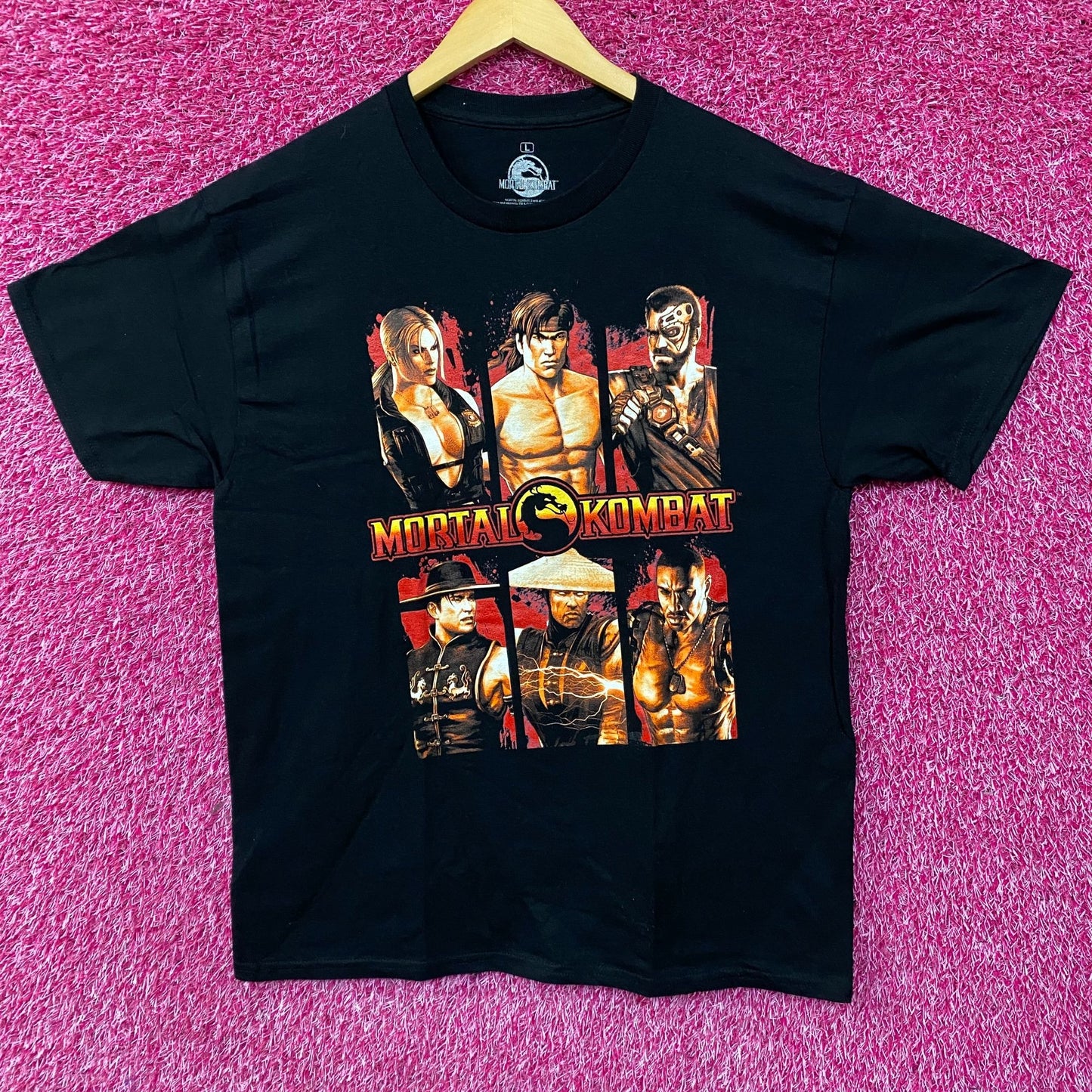 Mortal Combat Character Grid Design Video Game T-Shirt Large