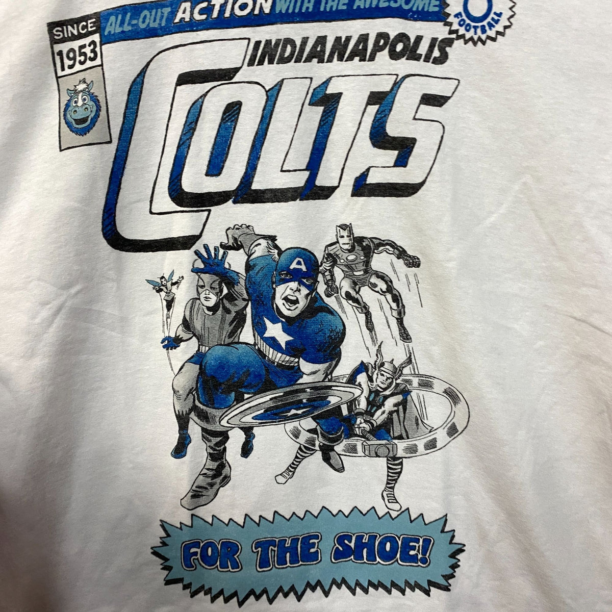Junk Food X Marvel The Avengers Indianapolis Colts For the Shoe T-Shirt XS