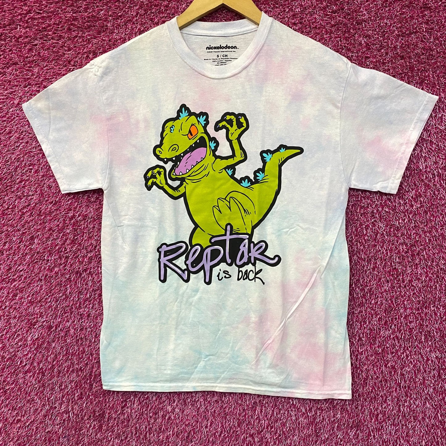 Nickelodeon Rugrats Reptar Is Back Graphic Tie-Dye T-Shirt Small