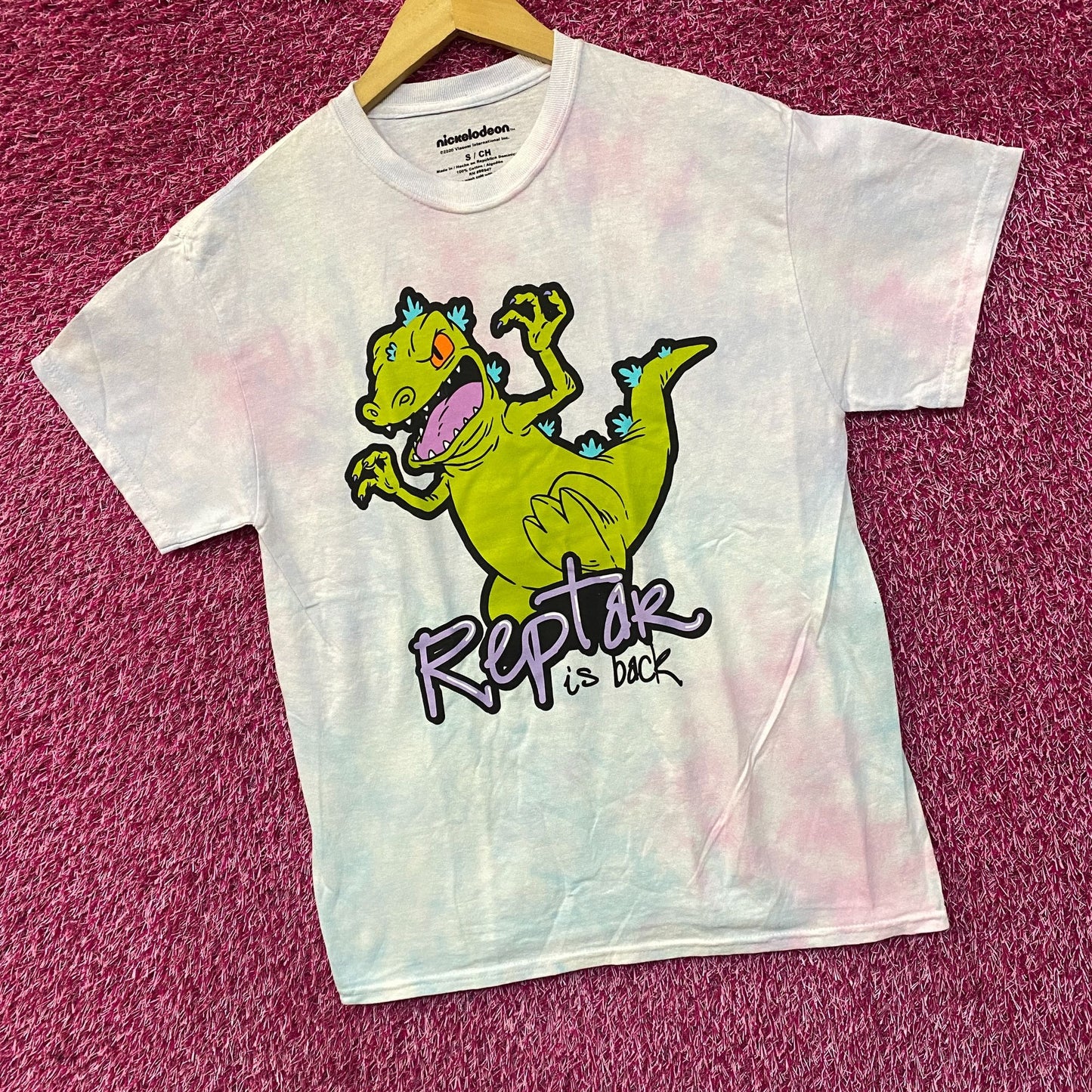 Nickelodeon Rugrats Reptar Is Back Graphic Tie-Dye T-Shirt Small