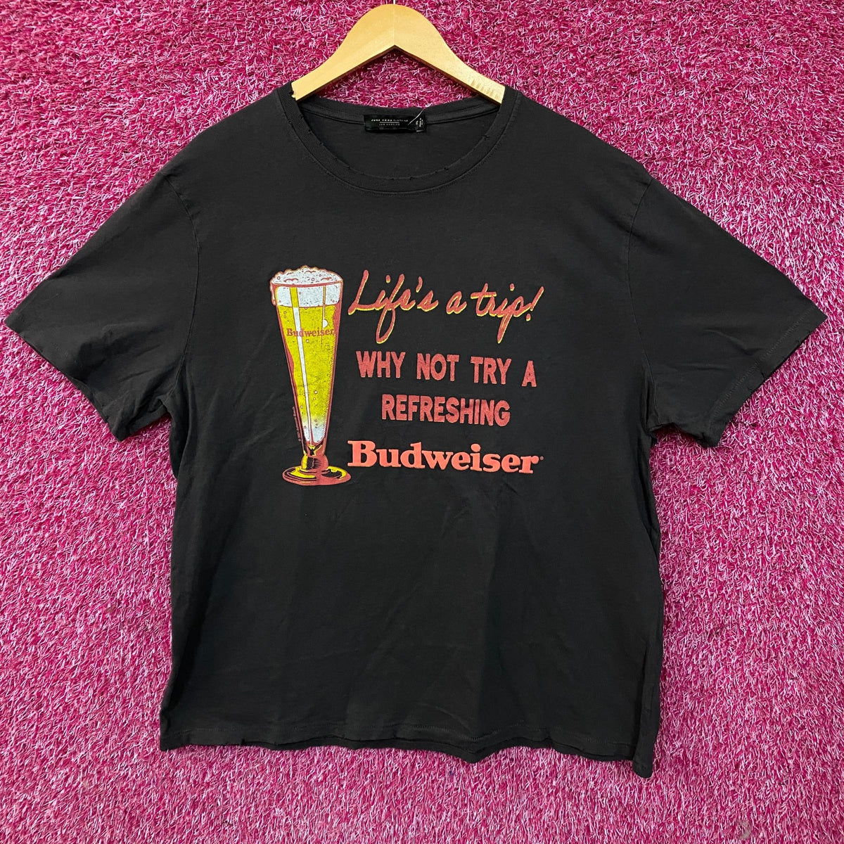 Junk Food Budweiser Life's a Trip Vintage Style Graphic T-Shirt XL