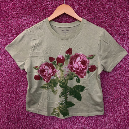 Pretty Rebel Rose Graphic Crop Top XS