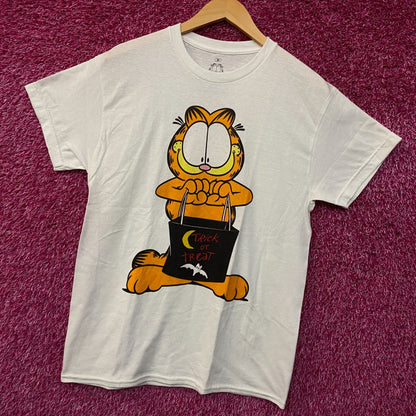 Garfield Trick Or Treat Cartoon Graphic T-Shirt Medium