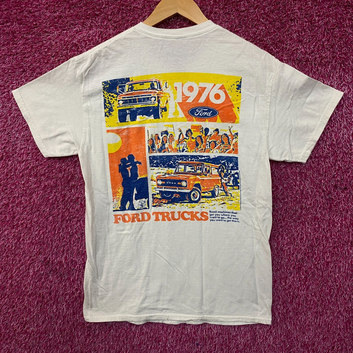 Junk Food Ford Pickups Trucks 1976 Graphic T-Shirt Small