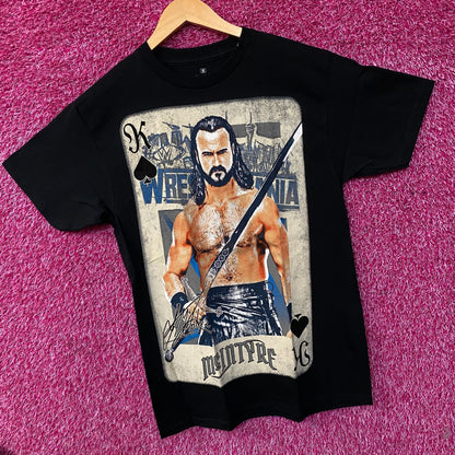 WWE Drew McIntyre WrestleMania Card Graphic T-Shirt Medium