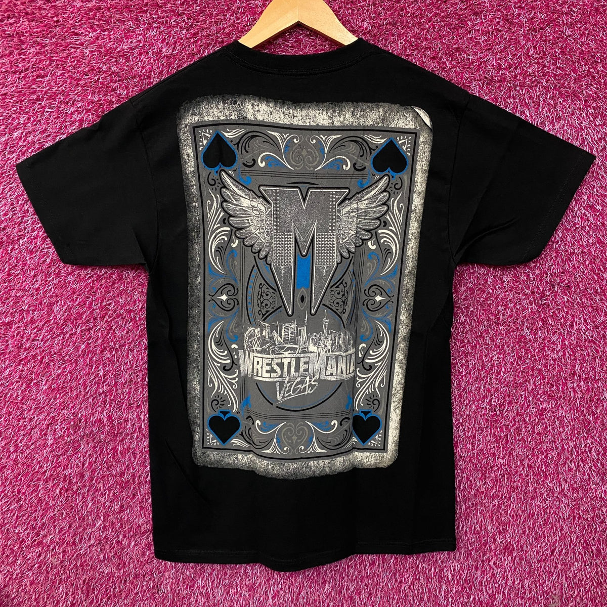 WWE Drew McIntyre WrestleMania Card Graphic T-Shirt Medium
