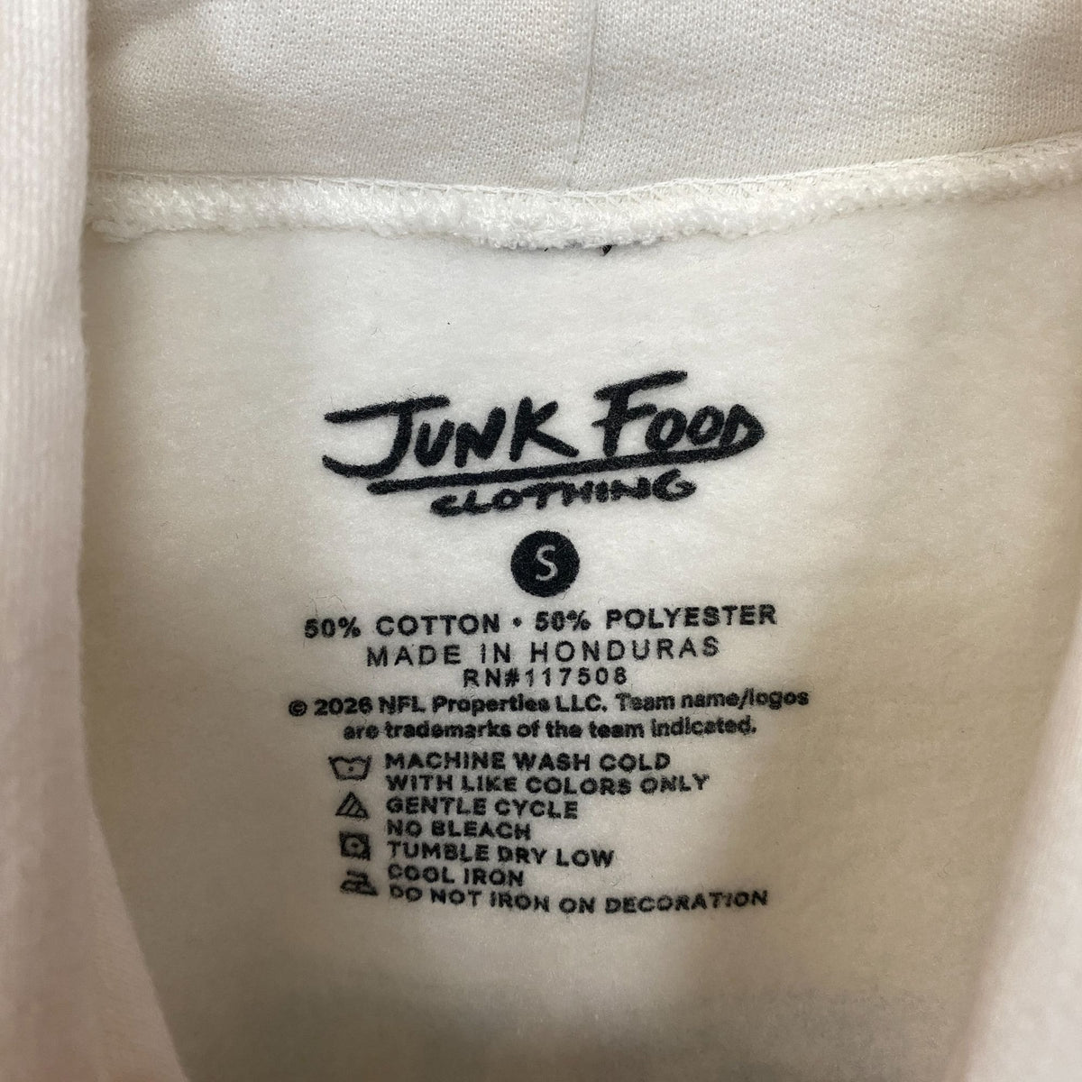 Junk Food Clothing Detroit Lions White Hoodie Small