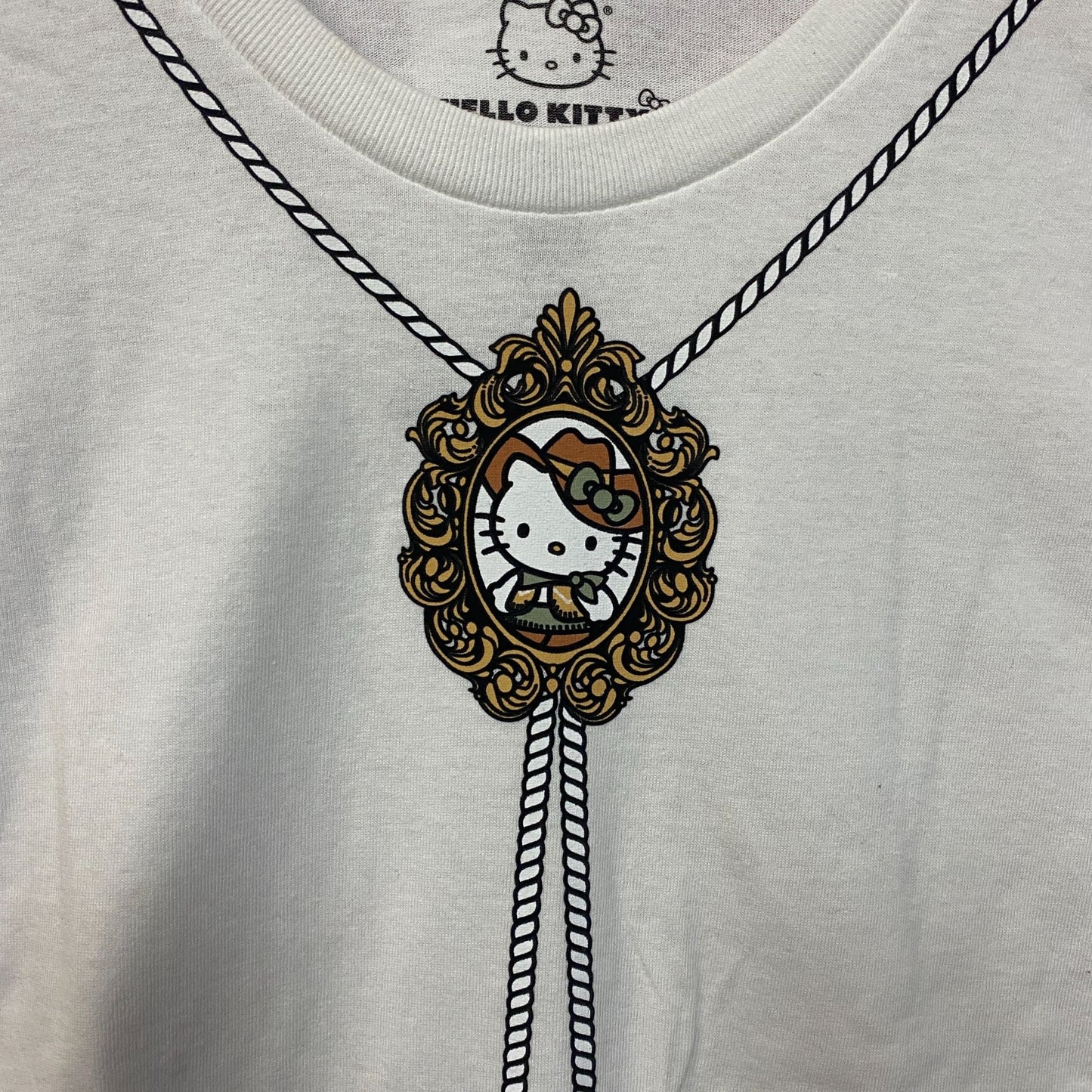 Sanrio Hello Kitty Bolo Tie Cute Graphic T-Shirt Large 2XL